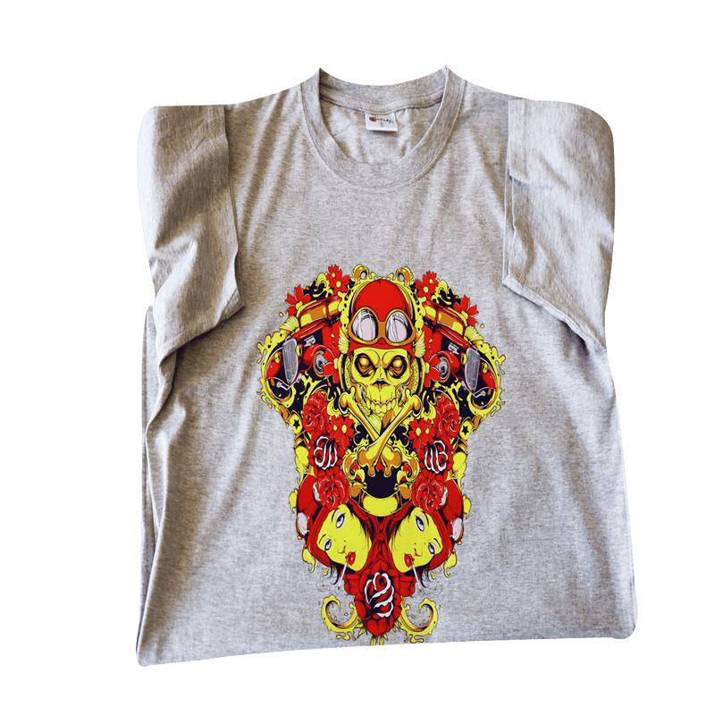 Unisex Skull With Roses T-shirt